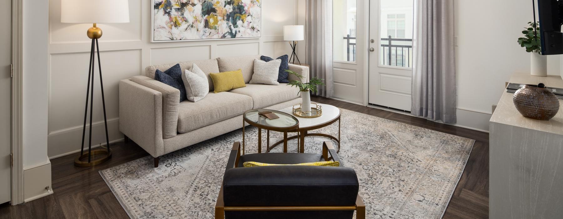 private balcony access in living room