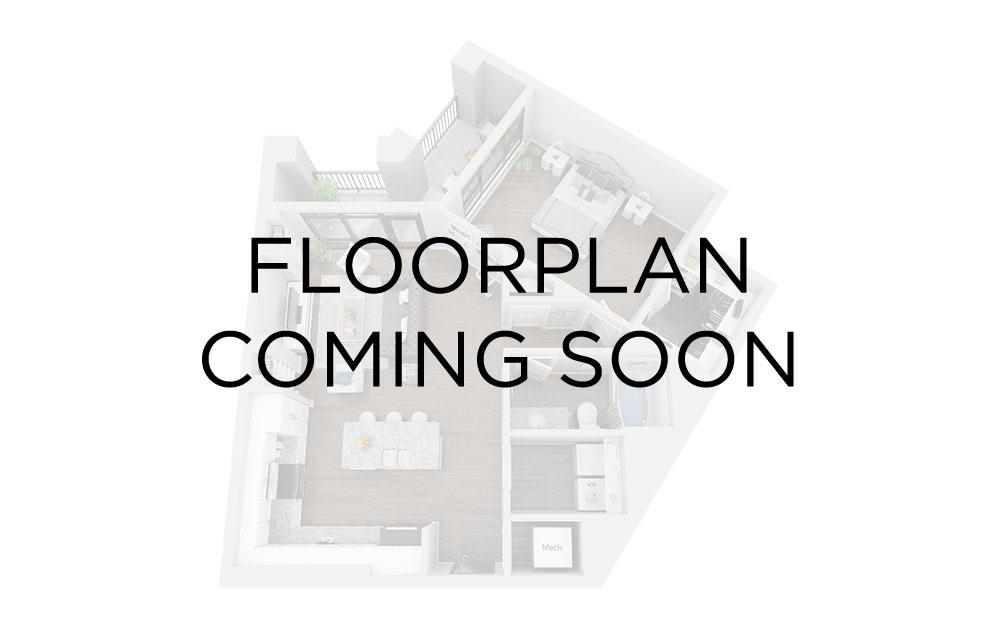 B2C - 2 bedroom floorplan layout with 2 bathrooms and 1195 square feet